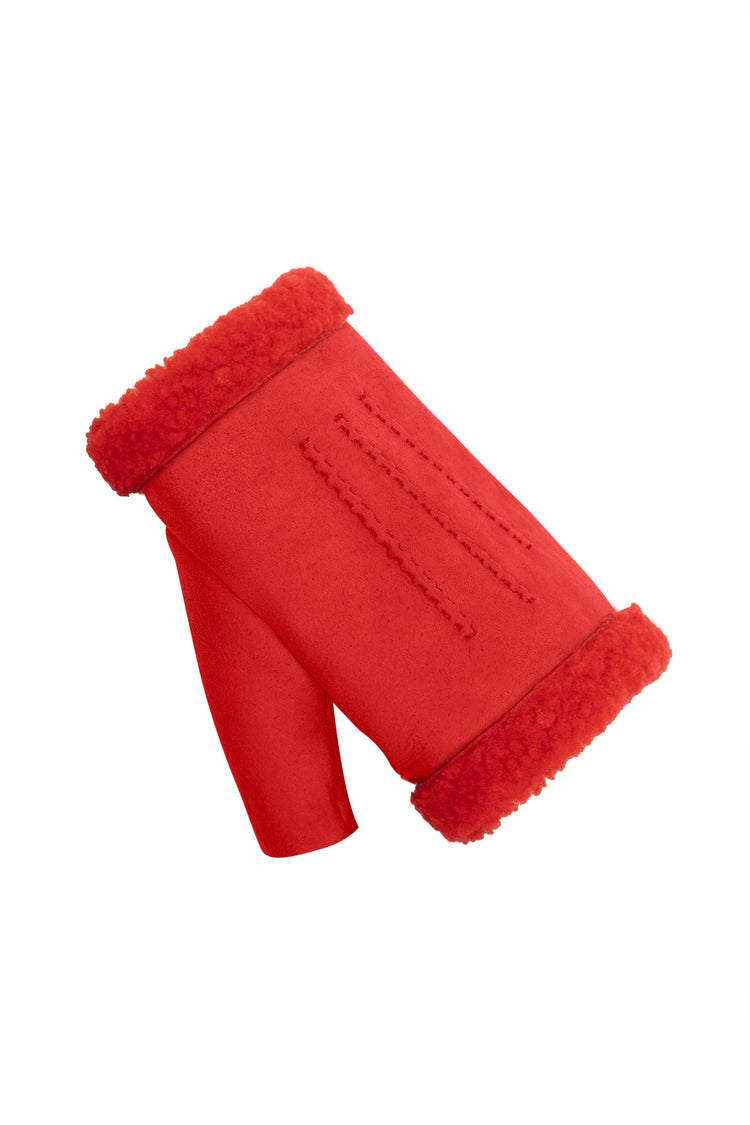 Women's Fingerless Shearling Gloves - Denver