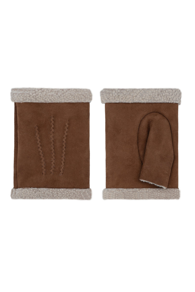 Women's Fingerless Shearling Gloves - Denver