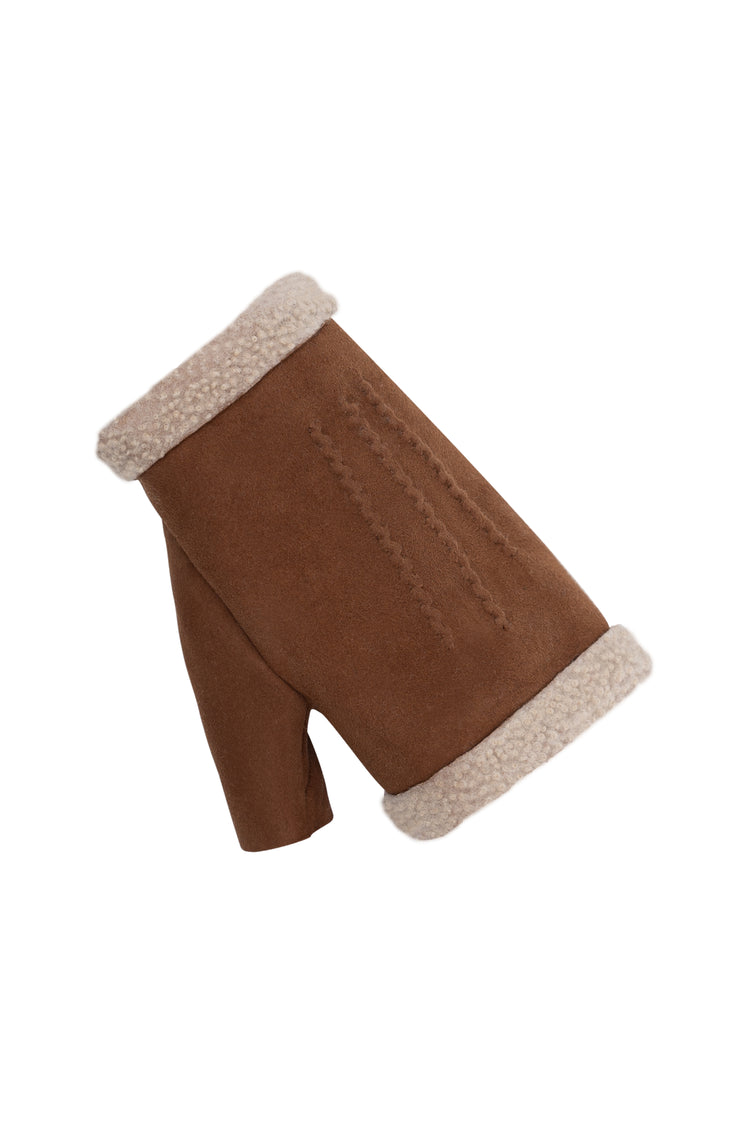 Women's Fingerless Shearling Gloves - Denver
